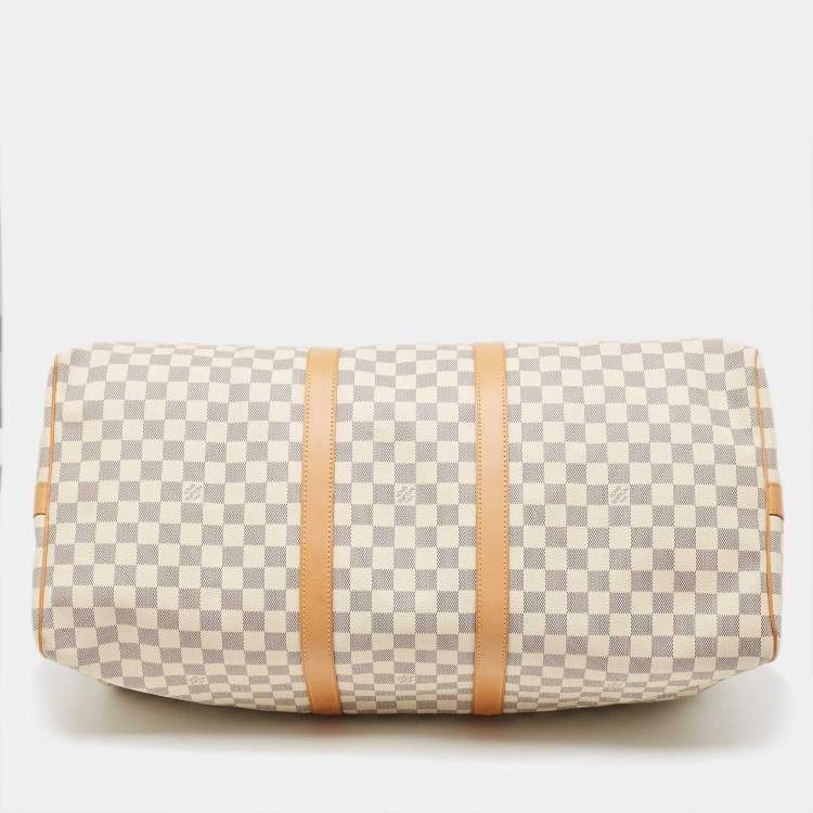 Pre Owned Louis Vuitton Damier Azur Canvas Keepall Bandouliere 55 Bag
