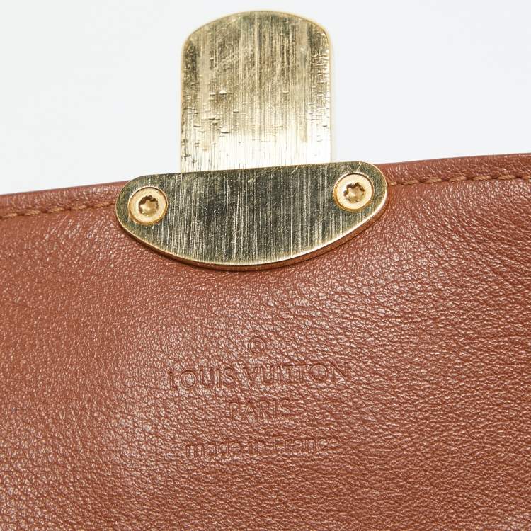 Pre Owned Louis Vuitton Cognac Monogram Mahina Leather Amelia Wallet