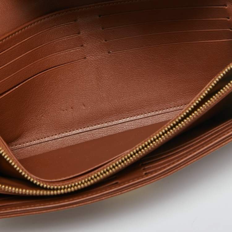 Pre Owned Louis Vuitton Cognac Monogram Mahina Leather Amelia Wallet