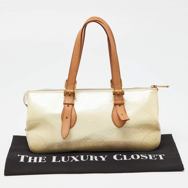 Pre Owned Louis Vuitton Perle Monogram Vernis Rosewood Avenue Bag