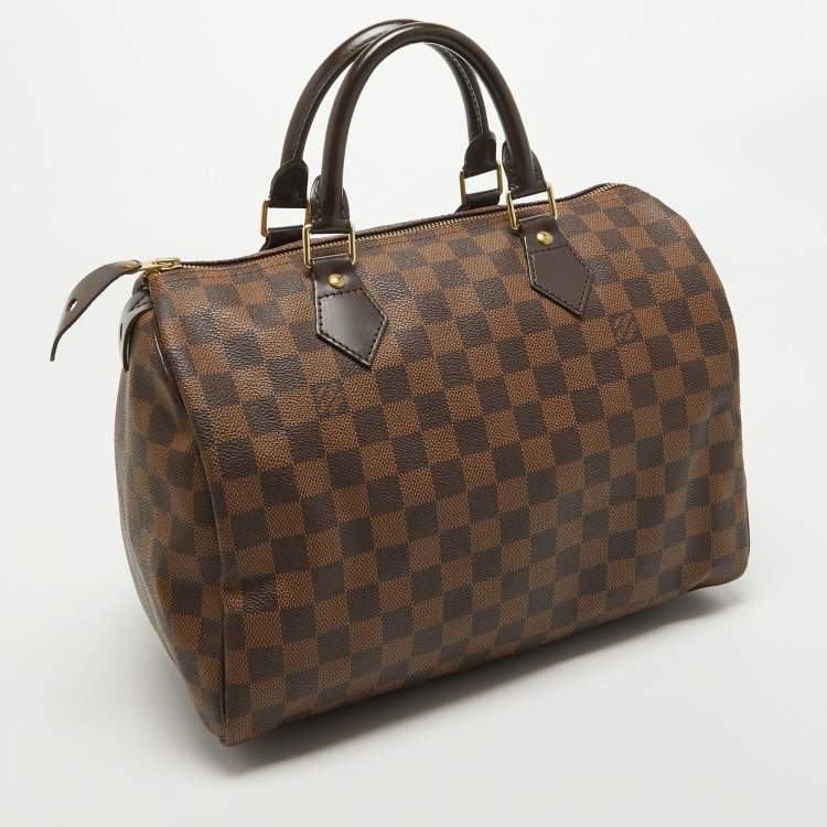 Pre Owned Louis Vuitton Damier Ebene Canvas Speedy 30 Bag