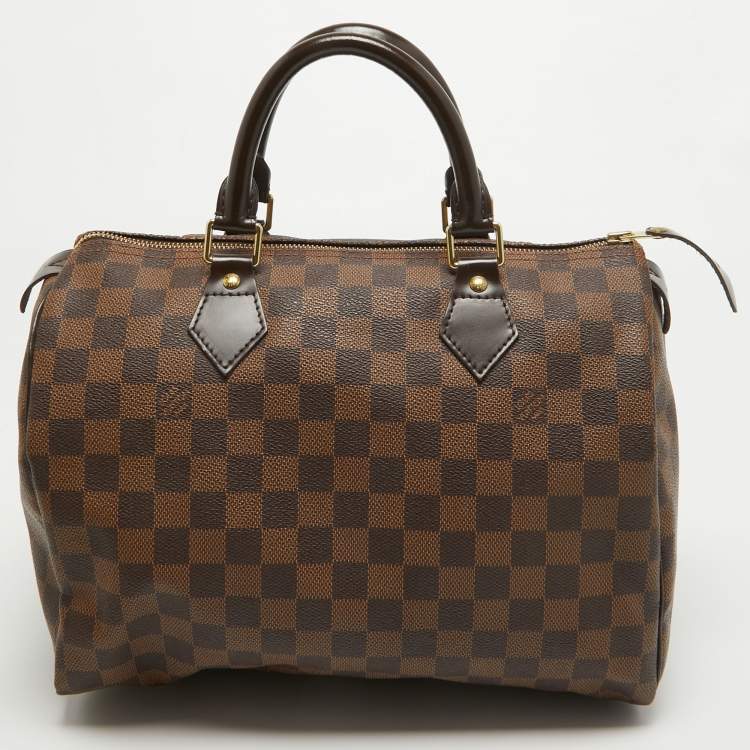 Pre Owned Louis Vuitton Damier Ebene Canvas Speedy 30 Bag