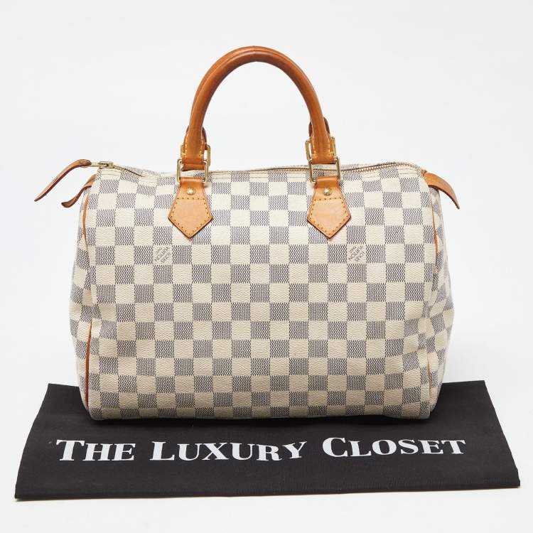 Pre Owned Louis Vuitton Damier Azur Canvas Speedy 30 Bag