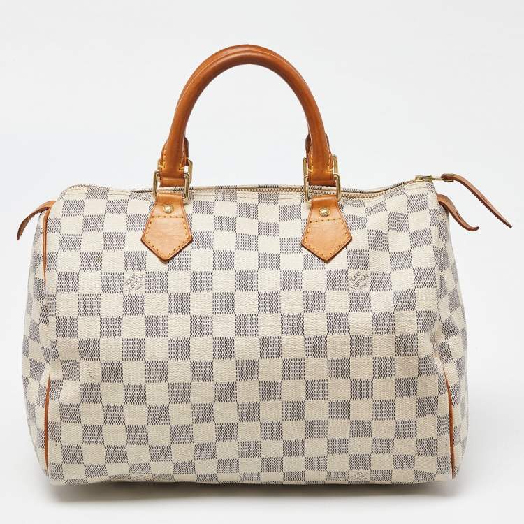 Pre Owned Louis Vuitton Damier Azur Canvas Speedy 30 Bag