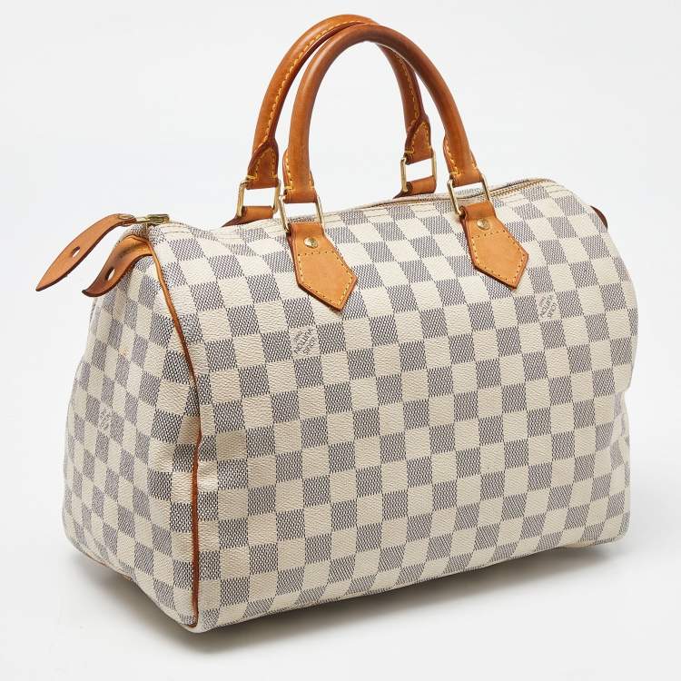 Pre Owned Louis Vuitton Damier Azur Canvas Speedy 30 Bag