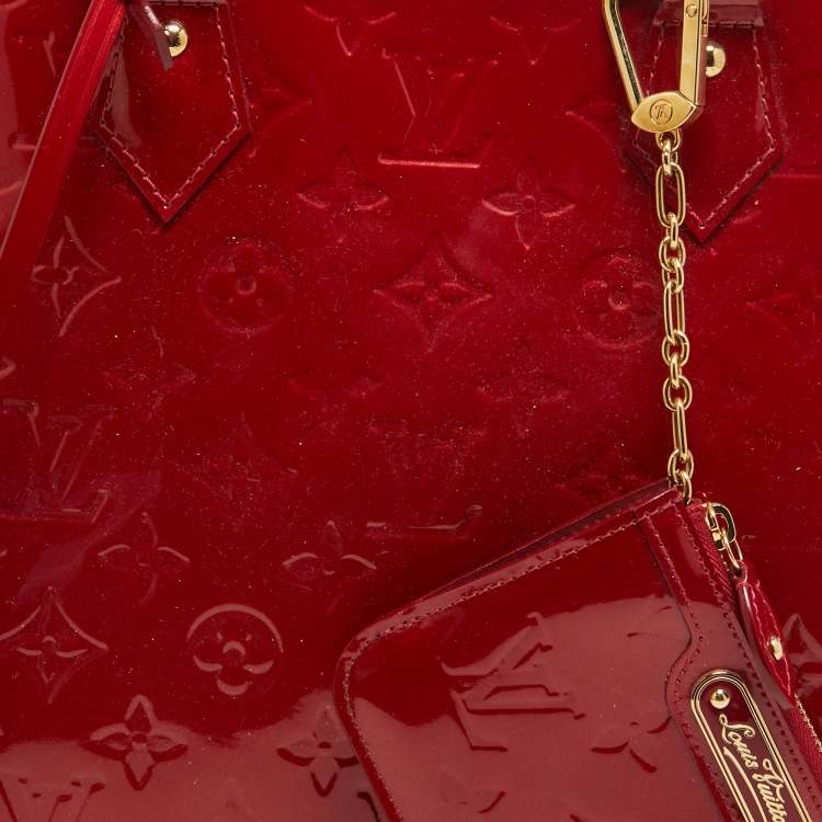 Pre Owned Louis Vuitton Red Monogram Vernis Alma MM Bag