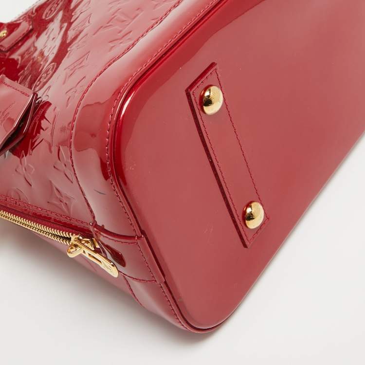 Pre Owned Louis Vuitton Red Monogram Vernis Alma MM Bag