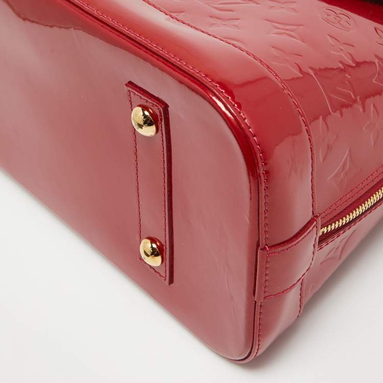 Pre Owned Louis Vuitton Red Monogram Vernis Alma MM Bag