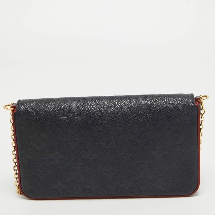 Pre Owned Louis Vuitton Marine/Rouge Monogram Empreinte Leather Felicie Pochette Bag