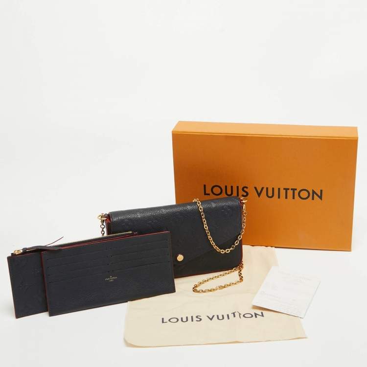 Pre Owned Louis Vuitton Marine/Rouge Monogram Empreinte Leather Felicie Pochette Bag