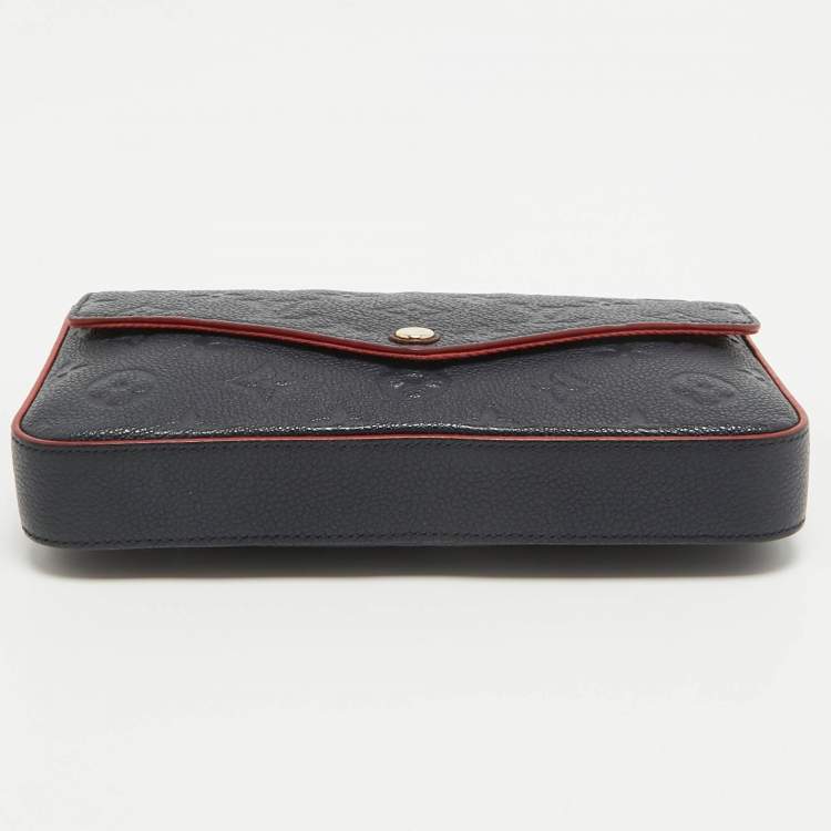 Pre Owned Louis Vuitton Marine/Rouge Monogram Empreinte Leather Felicie Pochette Bag