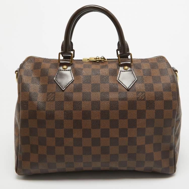 Pre Owned Louis Vuitton Damier Ebene Canvas Speedy Bandouliere 30 Bag