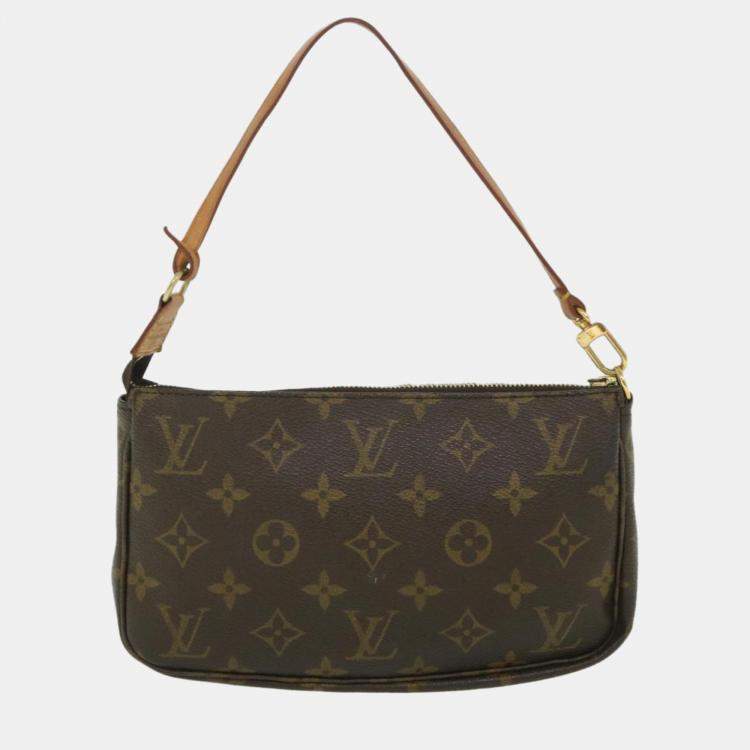 Pre Owned Louis Vuitton Brown Monogram Canvas Pochette Accessoires Clutch Bag