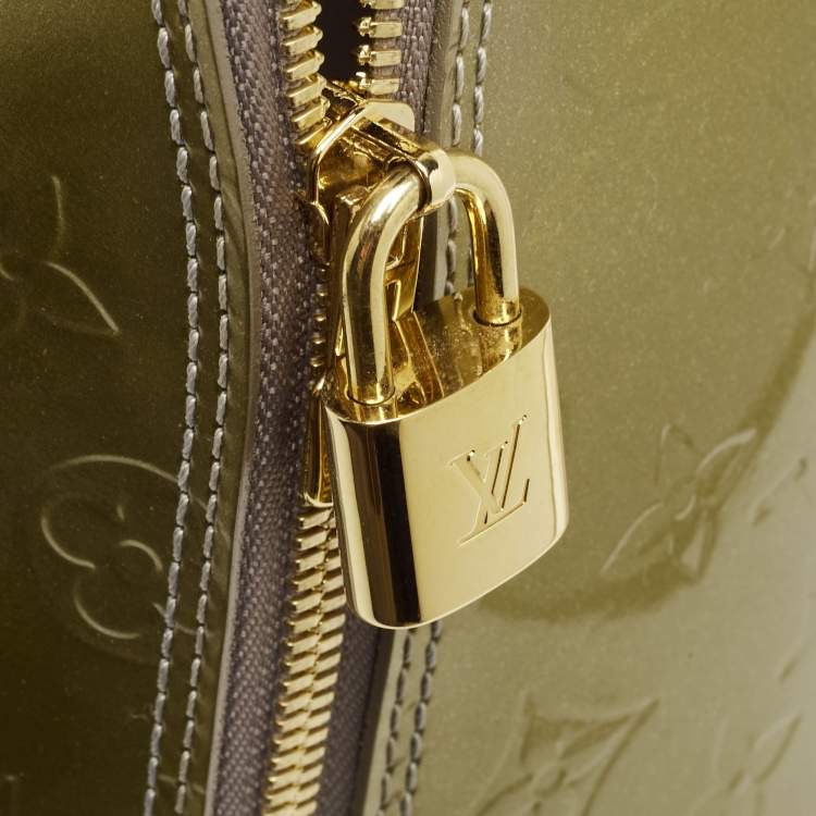 Pre Owned Louis Vuitton Vert Olive Monogram Vernis Leather Alma GM Bag