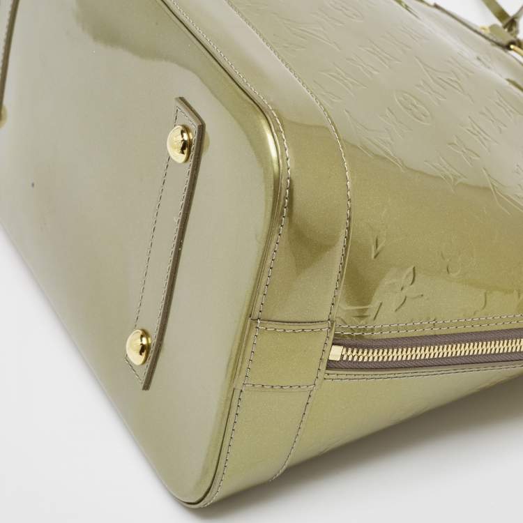 Pre Owned Louis Vuitton Vert Olive Monogram Vernis Leather Alma GM Bag