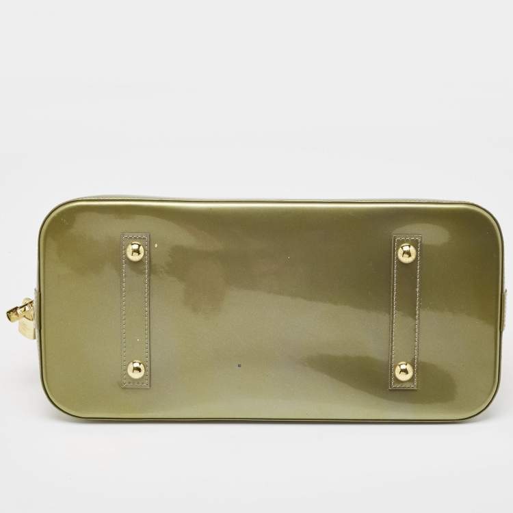 Pre Owned Louis Vuitton Vert Olive Monogram Vernis Leather Alma GM Bag