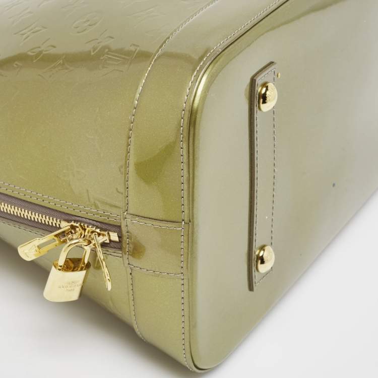 Pre Owned Louis Vuitton Vert Olive Monogram Vernis Leather Alma GM Bag