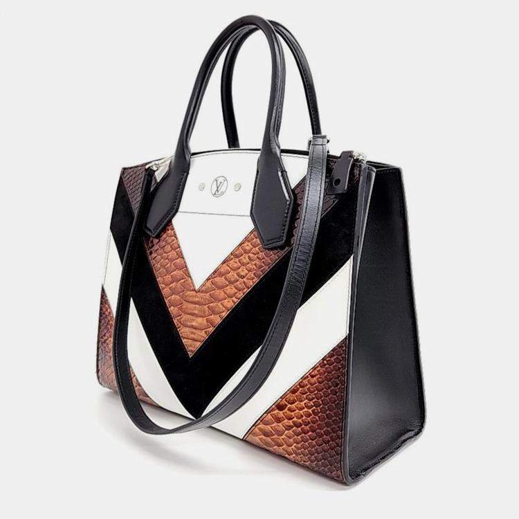 Pre Owned Louis Vuitton Black Leather City Steamer MM Top Handle Bag