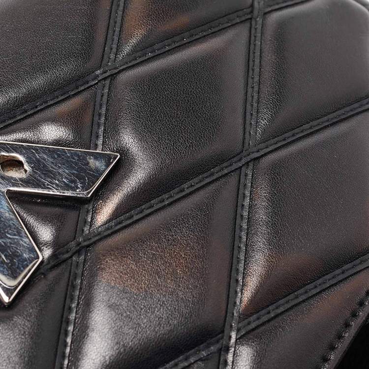 Pre Owned Louis Vuitton Black Malletage Leather GO-14 PM Bag