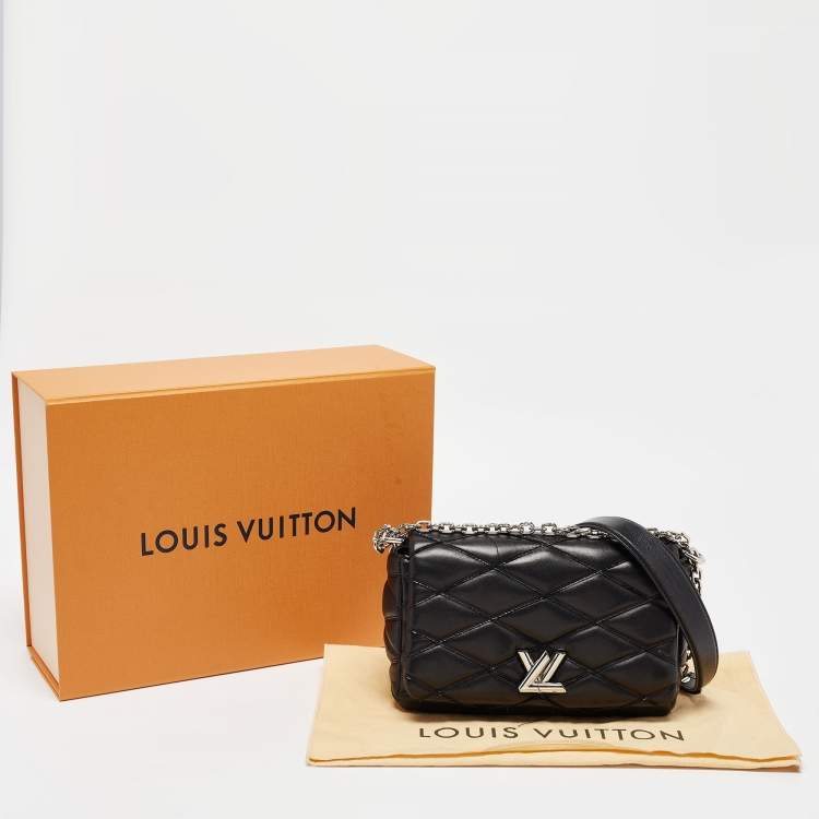 Pre Owned Louis Vuitton Black Malletage Leather GO-14 PM Bag