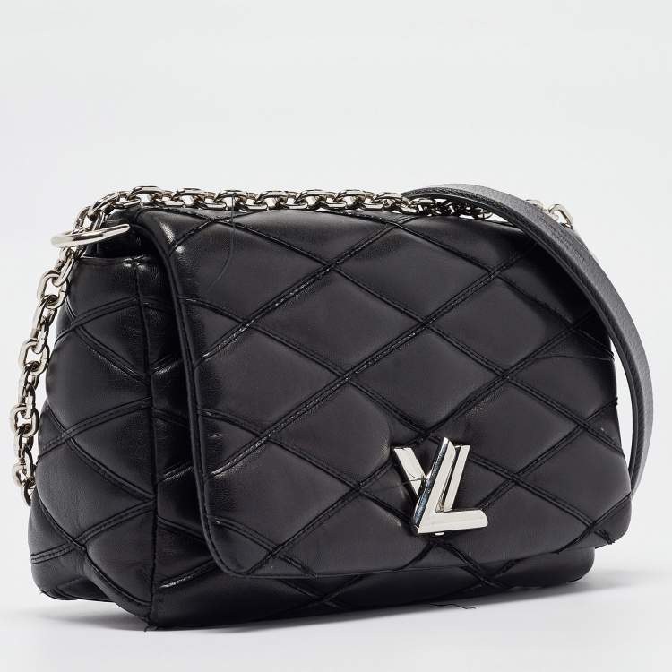 Pre Owned Louis Vuitton Black Malletage Leather GO-14 PM Bag