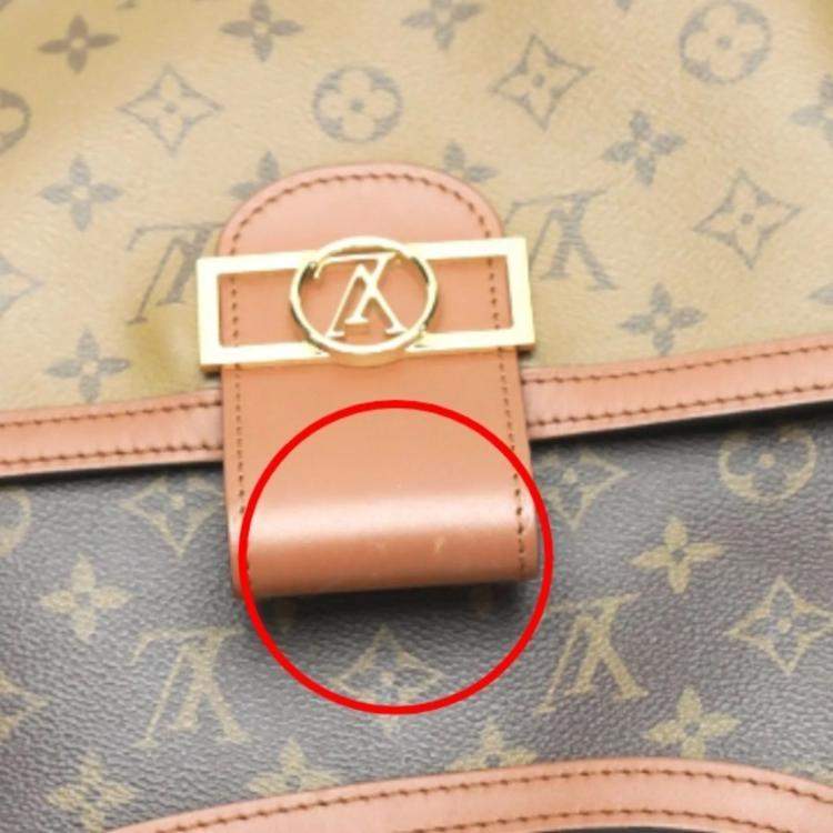 Pre Owned Louis Vuitton Monogram Reverse Hobo Dauphine MM Shoulder Bag 