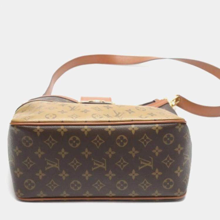 Pre Owned Louis Vuitton Monogram Reverse Hobo Dauphine MM Shoulder Bag 
