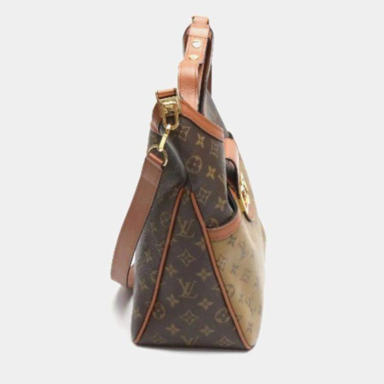 Pre Owned Louis Vuitton Monogram Reverse Hobo Dauphine MM Shoulder Bag 