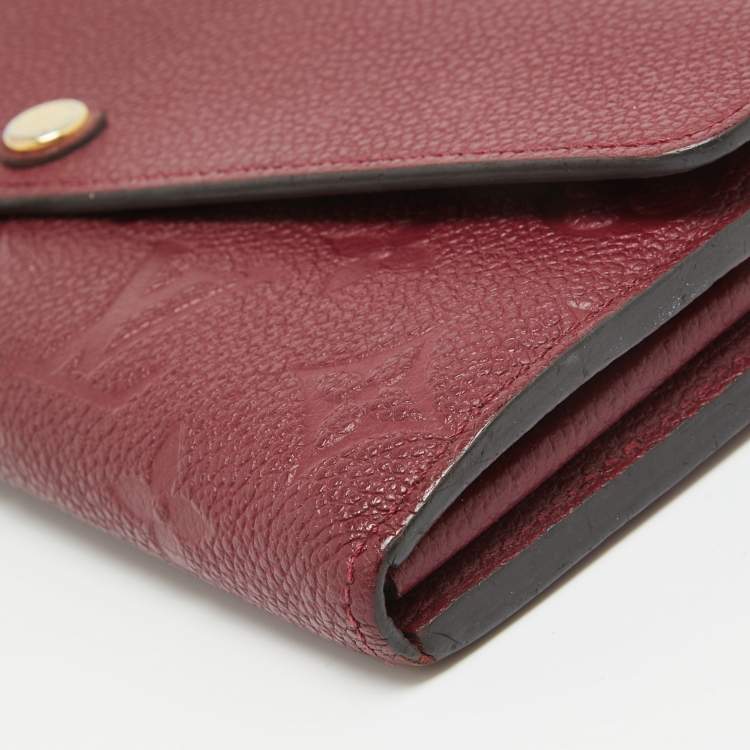 Pre Owned Louis Vuitton Flamme Monogram Empreinte Leather Sarah Wallet