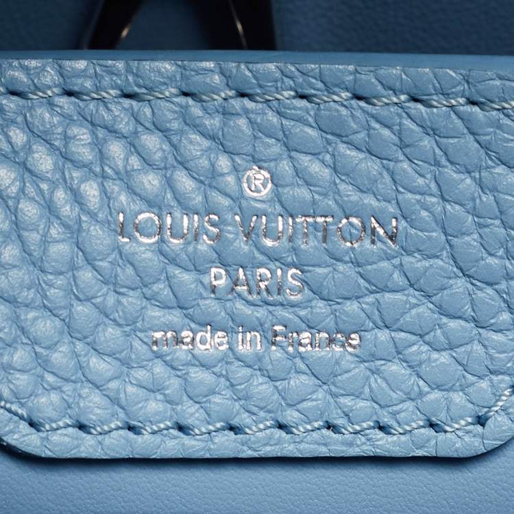 Pre Owned Louis Vuitton Light Blue Leather Mechanical Flower Capucines BB Bag