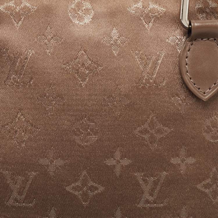 Pre Owned Louis Vuitton Taupe Monogram Satin and Leather Mini Alma Bag