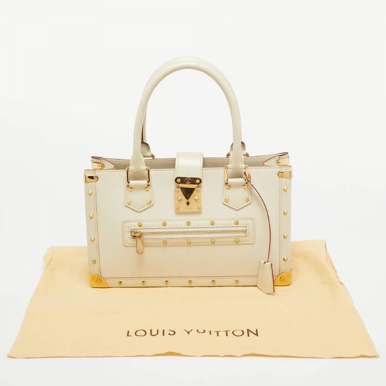 Pre Owned Louis Vuitton White Suhali Leather Le Fabuleux Bag