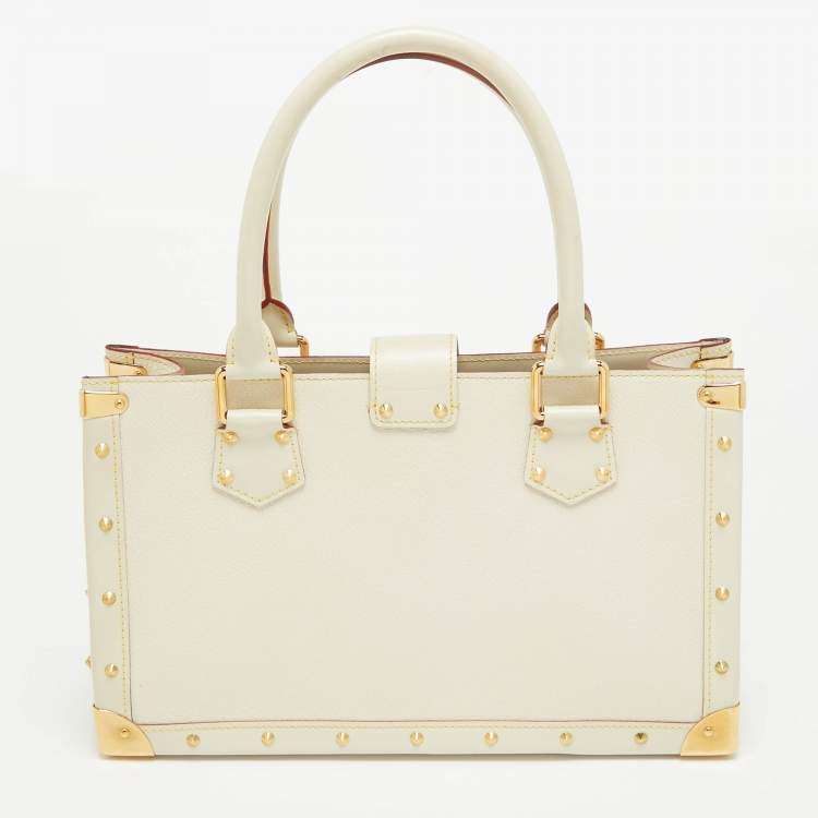 Pre Owned Louis Vuitton White Suhali Leather Le Fabuleux Bag