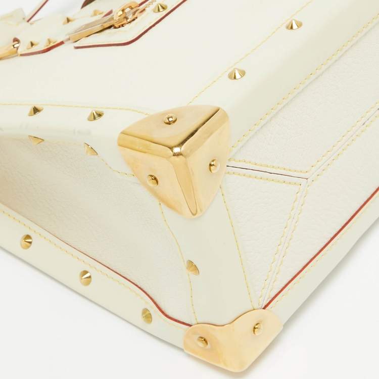 Pre Owned Louis Vuitton White Suhali Leather Le Fabuleux Bag