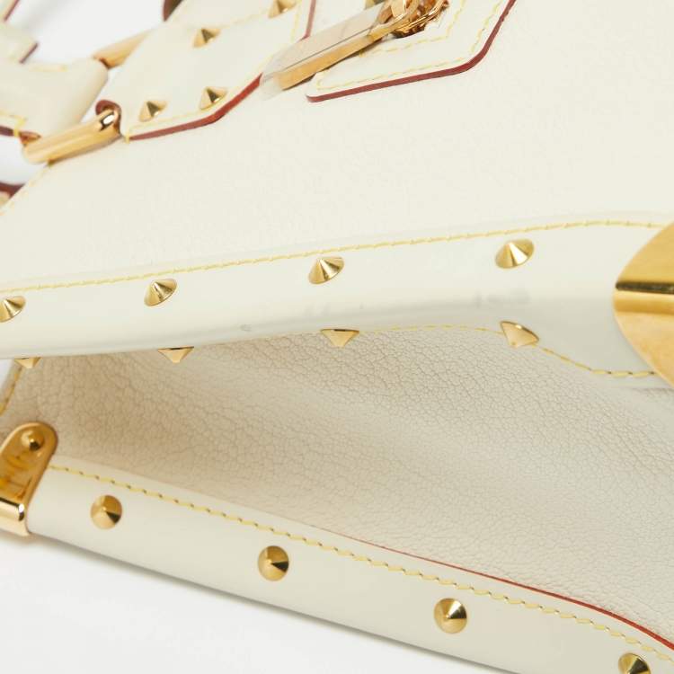 Pre Owned Louis Vuitton White Suhali Leather Le Fabuleux Bag