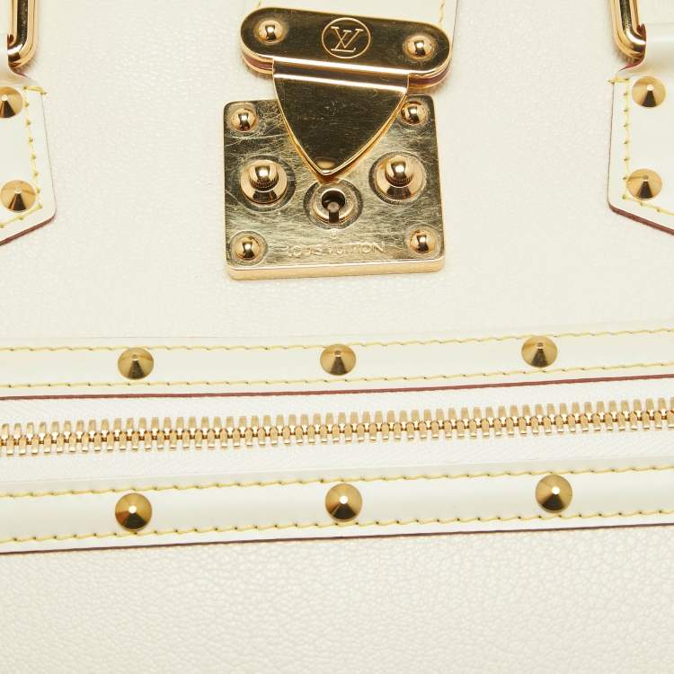 Pre Owned Louis Vuitton White Suhali Leather Le Fabuleux Bag