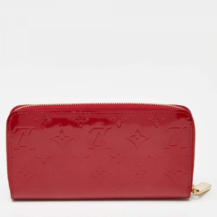 Pre Owned Louis Vuitton Pomme D’amour Monogram Vernis Zippy Wallet