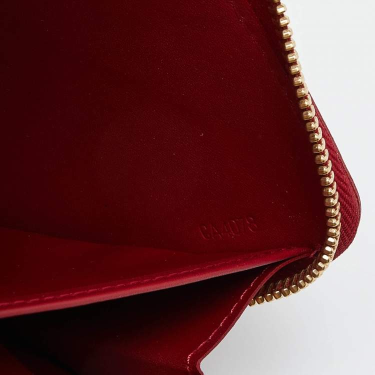 Pre Owned Louis Vuitton Pomme D’amour Monogram Vernis Zippy Wallet