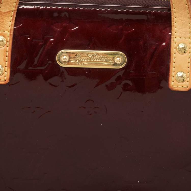 Pre Owned Louis Vuitton Amarante Monogram Vernis Bellevue PM Bag