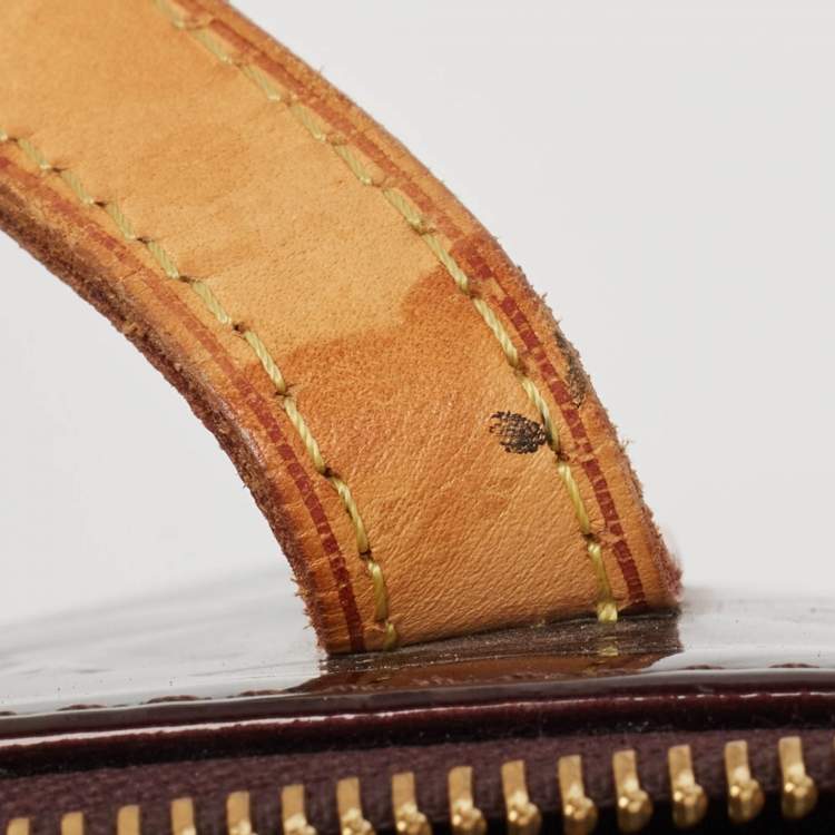 Pre Owned Louis Vuitton Amarante Monogram Vernis Bellevue PM Bag