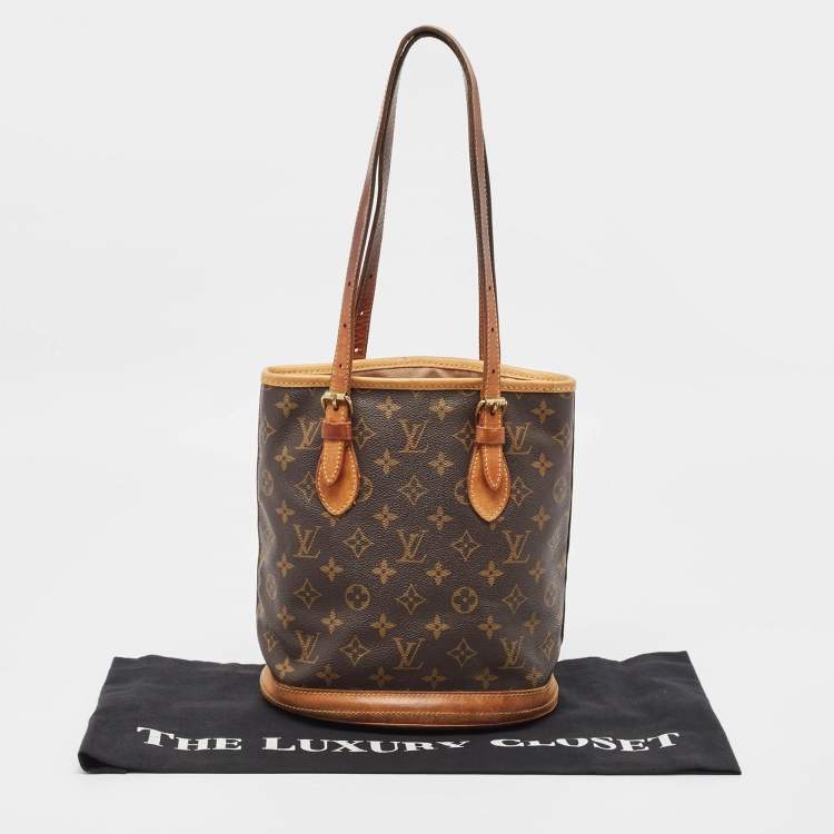 Pre Owned Louis Vuitton Monogram Canvas Petit Bucket Bag