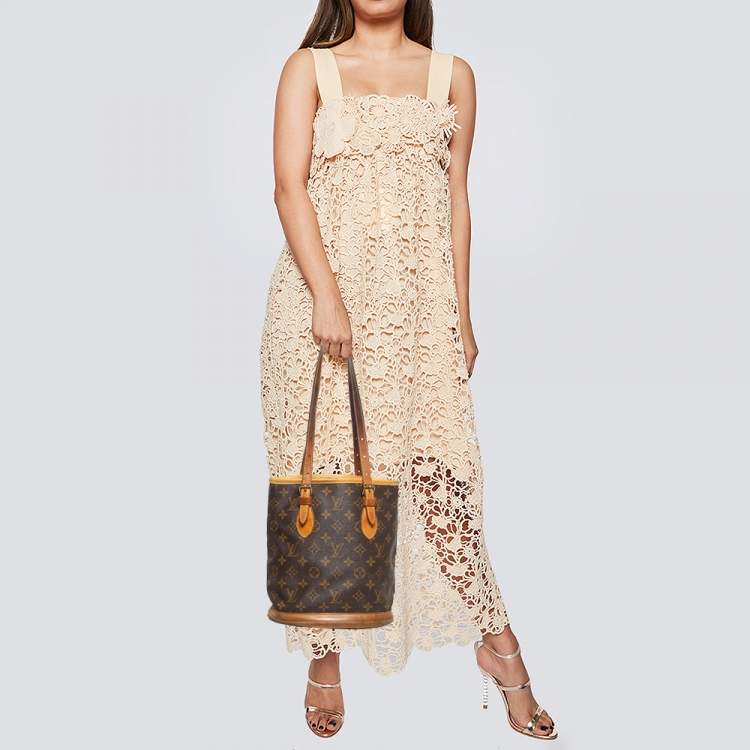 Pre Owned Louis Vuitton Monogram Canvas Petit Bucket Bag