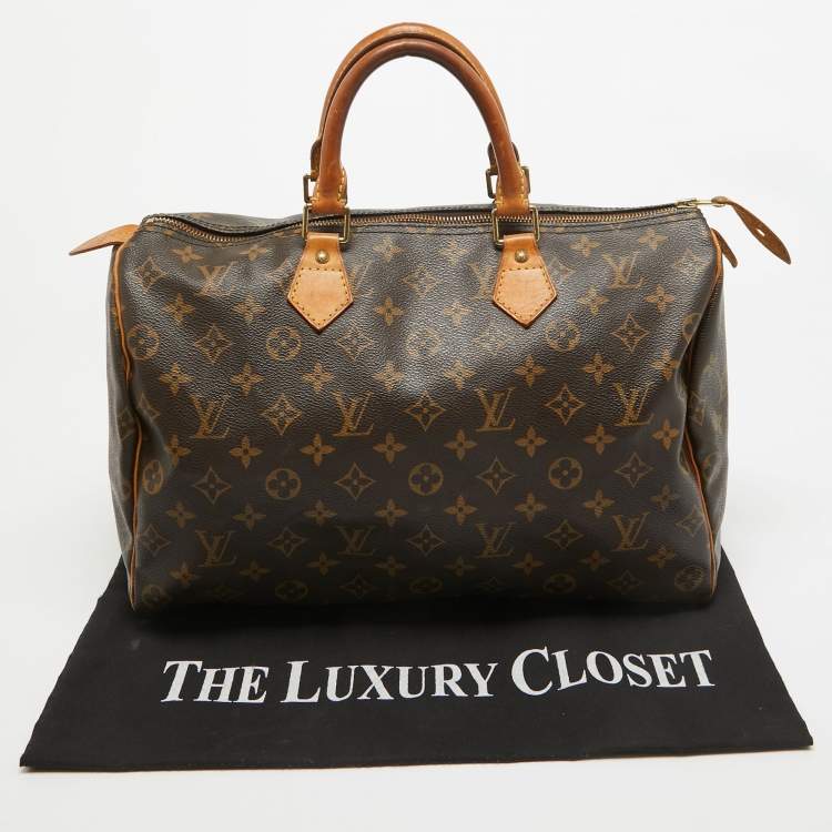 Pre Owned Louis Vuitton Monogram Canvas Speedy 35 Bag