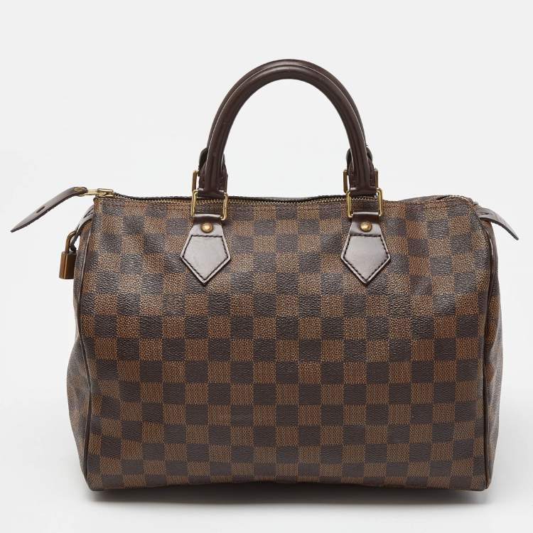 Pre Owned Louis Vuitton Damier Ebene Canvas Speedy 35 Bag