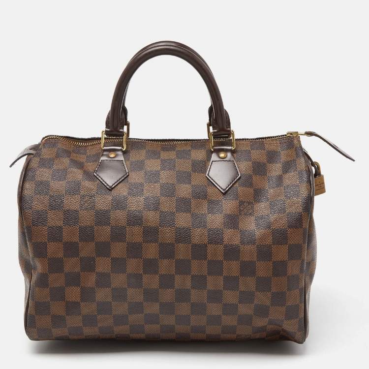 Pre Owned Louis Vuitton Damier Ebene Canvas Speedy 35 Bag