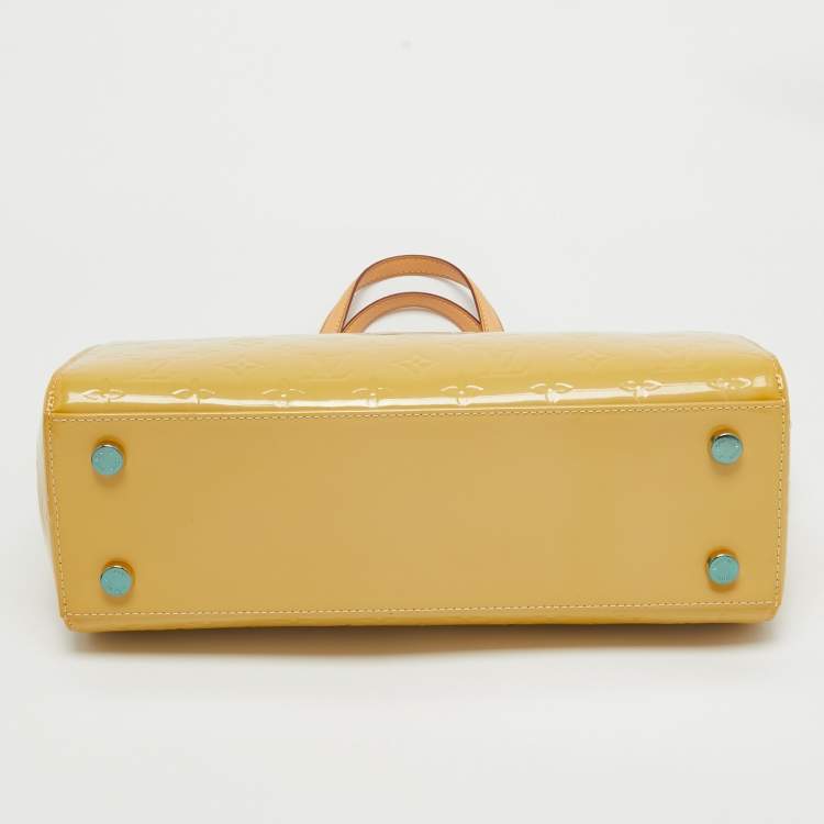 Pre Owned Louis Vuitton Citrine Monogram Vernis Brea MM Bag
