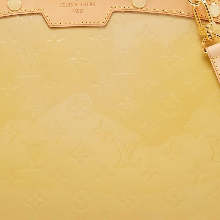 Pre Owned Louis Vuitton Citrine Monogram Vernis Brea MM Bag
