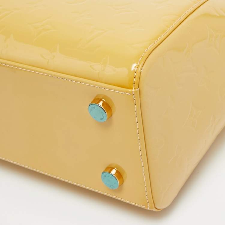 Pre Owned Louis Vuitton Citrine Monogram Vernis Brea MM Bag