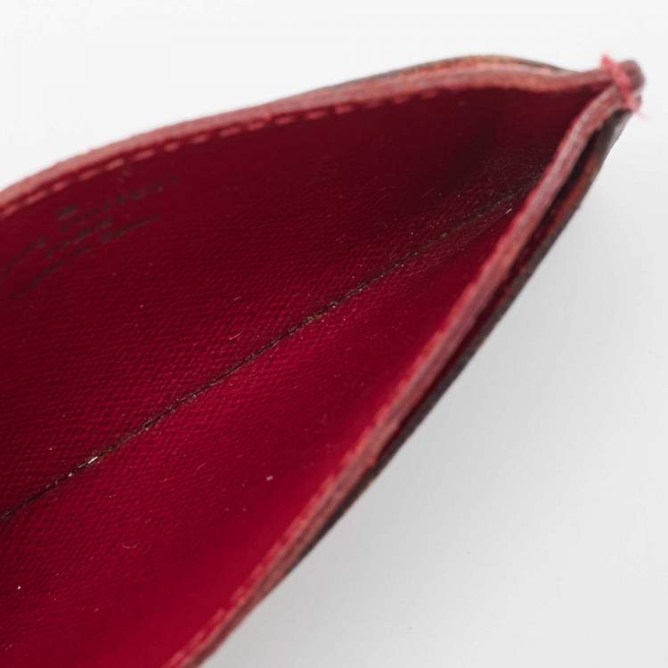 Pre Owned Louis Vuitton Fuchsia Monogram Canvas and Leather Card Holder 