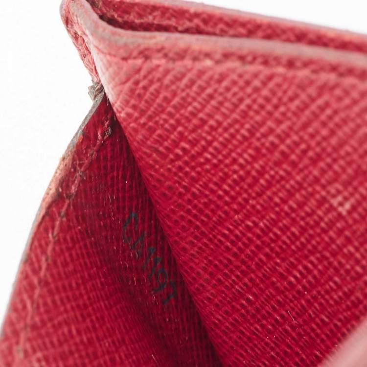 Pre Owned Louis Vuitton Fuchsia Monogram Canvas and Leather Card Holder 